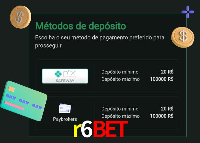O cassino r6bet oferece uma grande variedade de métodos de pagamento